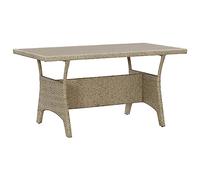 HETFTJN Table de jardin 120 x 70 cm en polyrotin anthracite, table à manger d'extérieur robuste avec structure en acier revêtu par pulvérisation pour terrasse, balcon, salon, jardin et cuisine