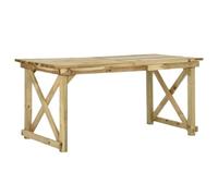 HETFTJN Table de Jardin en Bois de Pin Imprégné 160x79x75 cm, Table à Manger d'Extérieur Rectangulaire pour Terrasse et Patio, Grande Table de Pique-Nique Familiale