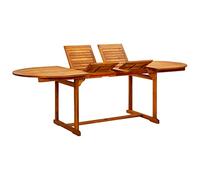 HETFTJN Table de Jardin Extensible en Bois d'Acacia Massif, Grande Table à Dîner pour Extérieur, Terrasse et Patio, avec Rallonges, Dimensions (160-240) x 100 x 75 cm