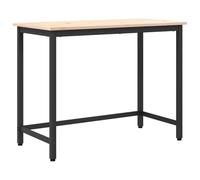 HETFTJN Table en Bois et Acier, Bureau Rectangulaire Réglable en Hauteur, Console Moderne pour Salon et Chambre, Table de Travail Polyvalente, Naturel, 100 x 50 x 77 cm