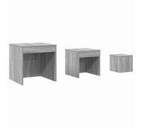 HETFTJN Tables Gigognes 3 pcs Sonoma Gris, Table d'Appoint Salon et Bout de Canapé en Bois d'Ingénierie, Table Basse Empilable pour Chambre et Petit Espace (45/35/24 cm)