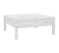 HETFTJN Tabouret de jardin blanc 63,5 x 63,5 x 28,5 cm - En bois de pin massif - Avec capacité de charge de 110 kg - Design moderne - Peu encombrant - Pour balcon, terrasse et jardin