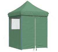 HETFTJN Tente de Fête Pliante 200x200x306 cm Vert, Tonnelle de Jardin Pop-Up avec Structure en Acier Thermolaqué, Barnum en Tissu Oxford pour Réception Événement Plein Air