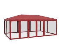 HETFTJN Tente de Réception 6x4 m Rouge, Grand Barnum de Jardin avec 10 Parois Latérales en Maille et Cadre en Fer, Tente de Fête Événementielle pour Mariage, Barbecue et Festival