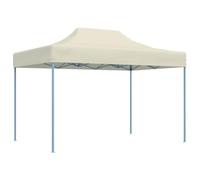 HETFTJN Tente de Réception Pliable 3x4 m, Barnum de Jardin en Acier avec Toit en Tissu Oxford 600D, Tonnelle Pliante pour Fête, Barbecue et Camping, Événements Extérieurs, Crème
