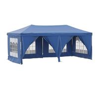 HETFTJN Tente de Réception Pliable 3x6 m avec Parois Latérales et Fenêtres, Barnum Pliant en Acier et Tissu Oxford 210D pour Jardin, Pique-Nique et Fêtes en Plein Air, Bleu