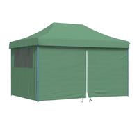HETFTJN Tente de Réception Pliable 440x292x315 cm, Barnum Pliant avec 4 Parois Latérales, Tonnelle de Jardin en Acier pour Événements en Plein Air, Fêtes et Mariages, Vert et Bleu