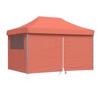 HETFTJN Tente de Réception Pliable Tonnelle de Jardin Escamotable avec 4 Parois Latérales Barnum Chapiteau pour Fête Mariage et Barbecue 440 x 292 x 315 cm Terracotta Bleu