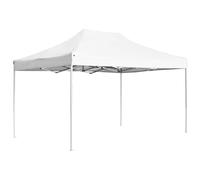 HETFTJN Tente de réception pliante 4,5 x 3 m - En aluminium - Blanc - Tissu robuste avec protection solaire et design pliable - Pour jardin, barbecue, camping, événement