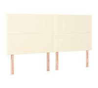 HETFTJN Tête de lit 180 cm, Tête de lit en Similicuir Crème, Design Classique et élégant, Hauteur réglable 118/128 cm, Soutien Dorsal Confortable pour lit Double, Structure Robuste en Bois