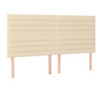 HETFTJN Tête de lit 200 cm, Tête de lit en Tissu Crème au Design élégant, Dossier de lit rembourré avec Hauteur réglable, Mobilier pour Chambre Adulte, 200 x 5 x 118/128 cm