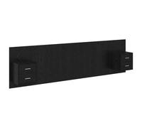 HETFTJN Tête de Lit avec Armoires 3 Pièces et Tables de Chevet Intégrées en Bois d'Ingénierie, Meuble de Chambre Moderne au Design Mural Gain de Place, 297 x 32,5 x 80 cm, Chêne Noir