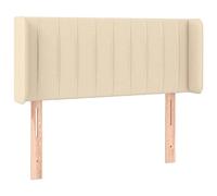 HETFTJN Tête de lit avec oreilles - Crème - 83 x 16 x 78/88 cm - En tissu résistant et mélèze massif - Hauteur réglable - Dossier pour cadre de lit - Design moderne pour chambre à coucher et chambre