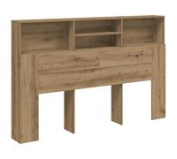 HETFTJN Tête de lit avec Rangement 160 cm, Bibliothèque de lit en Bois d'ingénierie, Finition chêne Artisanal, Meuble Gain de Place pour Chambre à Coucher 160x19x103,5 cm