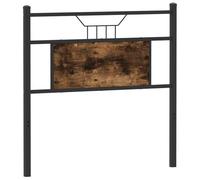 HETFTJN Tête de Lit de Remplacement 75 cm en Bois d'Ingénierie et Acier, Tête de Lit Style Industriel Chêne Fumé 80,5 x 3 x 91,5 cm, Dosseret pour Cadre de Lit à Tubes Carrés