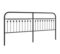 HETFTJN Tête de Lit de Remplacement en Métal Noir 200 cm, Dosseret de Lit en Acier Robuste pour Sommier à Tubes Ronds, Design Élégant et Stable pour Chambre à Coucher, 206 x 100 cm