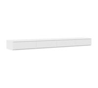 HETFTJN Tiroirs de Lit Blancs 200 x 36,5 x 16,5 cm en Bois d'Ingénierie, Meuble de Rangement Bas avec 4 Tiroirs à Pression, Banc et Marchepied de Lit pour Chambre Moderne