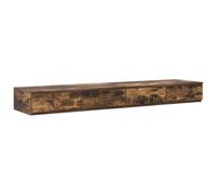 HETFTJN Tiroirs de Lit en Bois d'Ingénierie, Meuble de Rangement Bas avec 4 Tiroirs Poussoir, Bout de Lit ou Marchepied pour Chambre Moderne, Chêne Fumé, 160x36,5x16,5 cm