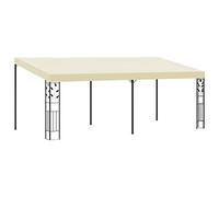 HETFTJN Tonnelle 6 x 3 x 2,5 m, blanc crème, en acier revêtu par pulvérisation, avec toit en polyester résistant aux intempéries, pliable, pour balcon, terrasse et camping