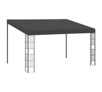 HETFTJN Tonnelle Murale 3x4 m Pergola Adossée en Acier et Tissu Polyester Anthracite, Belvédère de Terrasse avec Toit Ombrageant pour Jardin, Cour et Espace Extérieur