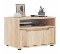 HETFTJN Visnes - Meuble TV bas en chêne Sonoma - 60 x 40 x 38 cm - Avec tiroir et compartiment - Montage mural possible - Design moderne pour salon, chambre à coucher, couloir