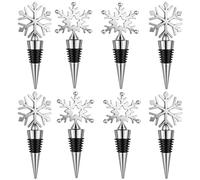 Hethlif 8 Pièces Bouchon de Vin Flocon de Neige Bouchon de Bouteille de Vin Réutilisable Bouchons de Vin Décoratifs Bouchons de Bouteille de Vin et de Boisson