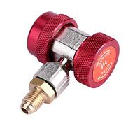 Hethlif Adaptateur AC Raccord de Connexion Rapide pour Le Système de Climatisation de la Voiture avec Extracteur et Coupleur de Noyau de Soupape pour Le Réfrigérant R134 (Haute Pression Rouge)