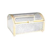 Hethlif Coffre au Boîtes à en Verre Boîte à Lunettes en Or pour Rangement Bague Boucle d'oreille Petite