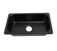 HETHLIF Évier à Barres Compacte en Acier Inoxydable, Lavage à Main un Bol Simple Rectangulaire avec un Drain de 40 Mm pour les Cuisines, les Bateaux et les Caravanes (Pulvérisation noire GR - 1465b)