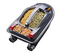 Hethlif Grand Bateau de Pêche RC à Grande Vitesse, Diffusion Vocale, Correction D'itinéraire Intelligente, Télécommande, Bateau à Appâts, Noir, Charge de 3.5KG (Prise UE)