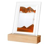 Hethlif Lampe de Nuit en Mouvement avec Sable Mouvant, Paysage 3D, Image de Sable Coulant, Cadeau de Sablier, Veilleuse de Table LED, Jaune