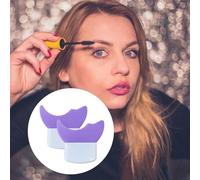HETHLIF Mascara Applicateur de Fard à Paupières Garde Silicone Souple Coussinets Protecteurs de Maquillage des Yeux pour Maquillage des Cils Outils de Beauté Blanc Violet (Violet deux + boîte)