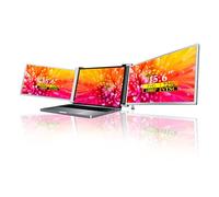 Hethlif Moniteur Portable à Triple écran Écran D'extension pour Ordinateur Portable de 15 Pouces Résolution 1920 X 1080 Support Réglable Rotatif Pliable Programmeurs Multi-tâches Stock (02)