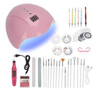 HETHLIF Nail Art Kit Lampe UV LED Perceuse à Ongles Électrique Stylo avec Lampe de Manucure 36W 12 Puces de Lumière Outils de Décoration pour Salon de Maison DIY Manucure Matériel ABS