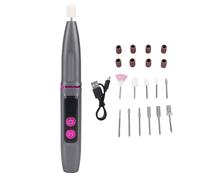 HETHLIF Perceuse à Ongles sans Fil, Lime à Ongles électrique Rechargeable avec 11 Forets pour Poudre de Trempage en Gel Acrylique, Outil de Manucure Pédicure à 9 Vitesses (GRAY)
