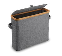 Hethlif Rangement de Papier Toilette en Bambou Support de Papier Toilette avec Couvercle en Bambou pour Placard de Salle de Bain Gris