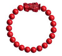 HETICA Bracelets cinabre pour femme Feng Shui, talisman de paix, porte-bonheur, fleur de lotus, bijoux pour usage quotidien, cadeaux d'anniversaire, de Noël