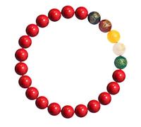 HETICA Bracelets cinabre pour femme Feng Shui, talisman de paix, porte-bonheur, fleur de lotus, bijoux pour usage quotidien, cadeaux d'anniversaire, de Noël