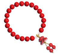 HETICA Bracelets cinabre pour femme Feng Shui, talisman de paix, porte-bonheur, fleur de lotus, bijoux pour usage quotidien, cadeaux d'anniversaire, de Noël