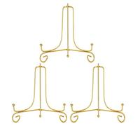 Hetoco 8 Pouces Or chevalets Porte Assiette Présentoirs Décoratifs en pour Photo, Cadres pour Image, Assiettes décoratives, Tableaux et pièces d’Art.(Paquet de 3)