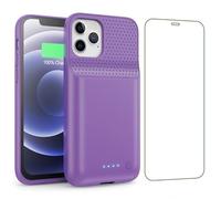 HETP Coque de Protection pour iPhone 12/12 Pro [10800 mAh] Batterie Rechargeable avec Film de Protection d'écran - Chargeur de Batterie Portable Puissant pour iPhone 12/12 Pro - Violet