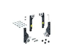 HETTICH 9156339 Slide-Line M Lot de 16 ferrures de porte coulissante non amorties pour 1 porte coulissante Charge maximale 30 kg Argenté