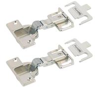 Hettich ET58272134 Lot de 2 charnières de porte de réfrigérateur/congélateur avec 2 entretoises de charnière - Coupe de 35 mm, profondeur de 12,8 mm - Kit de montage de porte pour appareils de cuisine
