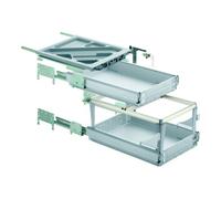 Hettich Hettich Ensemble de caissons avec tiroirs à extension totale et à extension supérieure, aspect aluminium, 530 mm Quantité:1