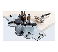 Hettich, Perceuse Multibroche, Gabarit De Perçage De Drilljig Charnière 35/2X10, Fonctionne avec les charnières, Slide-on, Selekta Pro., Perçage anguleux exact, pas de dérive de la mèche