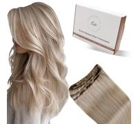 Hetto Extension Cheveux Naturel 55cm 100g Extension Cheveux Naturel Tissage Blond Cendré avec Bleach Blond Invisible Remy Humain Remy Lisse Double Trame Epaisse #P18/613