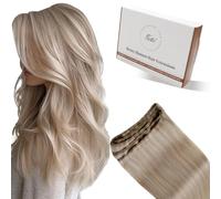Hetto Extension Cheveux Naturel Blond Cendré Extension Cheveux Naturel Tissage Invisible Remy Humain Remy Lisse Double Trame Epaisse 30cm 70g #18/613