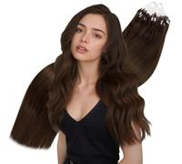 Hetto Extension Cheveux Naturel Micro Ring Marron Extension Loops Cheveux Naturel Chatain Brun Remy Lisse 30cm 40g #4
