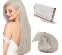 Hetto Extensions Cheveux a Froid - Blond Platine - Interieur Silicone Anti-Glisse - Invisible, Sans Colle Micro Ring Loop - Longueur & Volume 50 Meche 50g 50cm