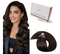 Hetto Extensions Cheveux a Froid - Brun Moyen - Interieur Silicone Anti-Glisse - Invisible, Sans Colle Micro Ring Loop - Longueur & Volume 50 Meche 50g 50cm